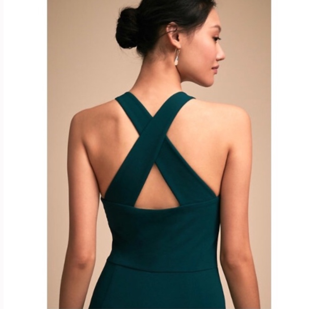 BHLDN KLARA lined long DRESS IN PINE 🌲 GREEN NWOT - Picture 3 of 8